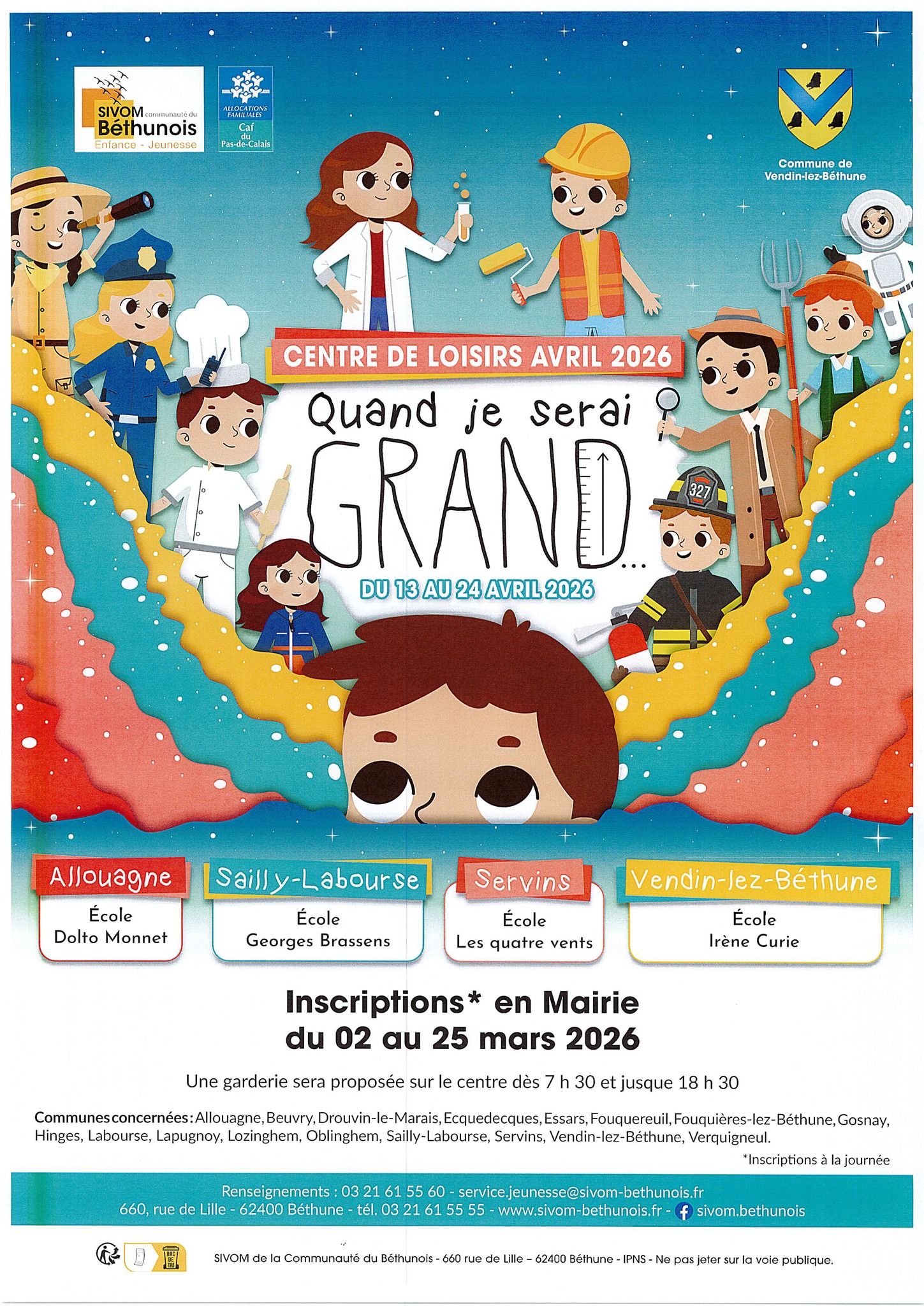 inscription Centre de Loisirs – Avril 2026