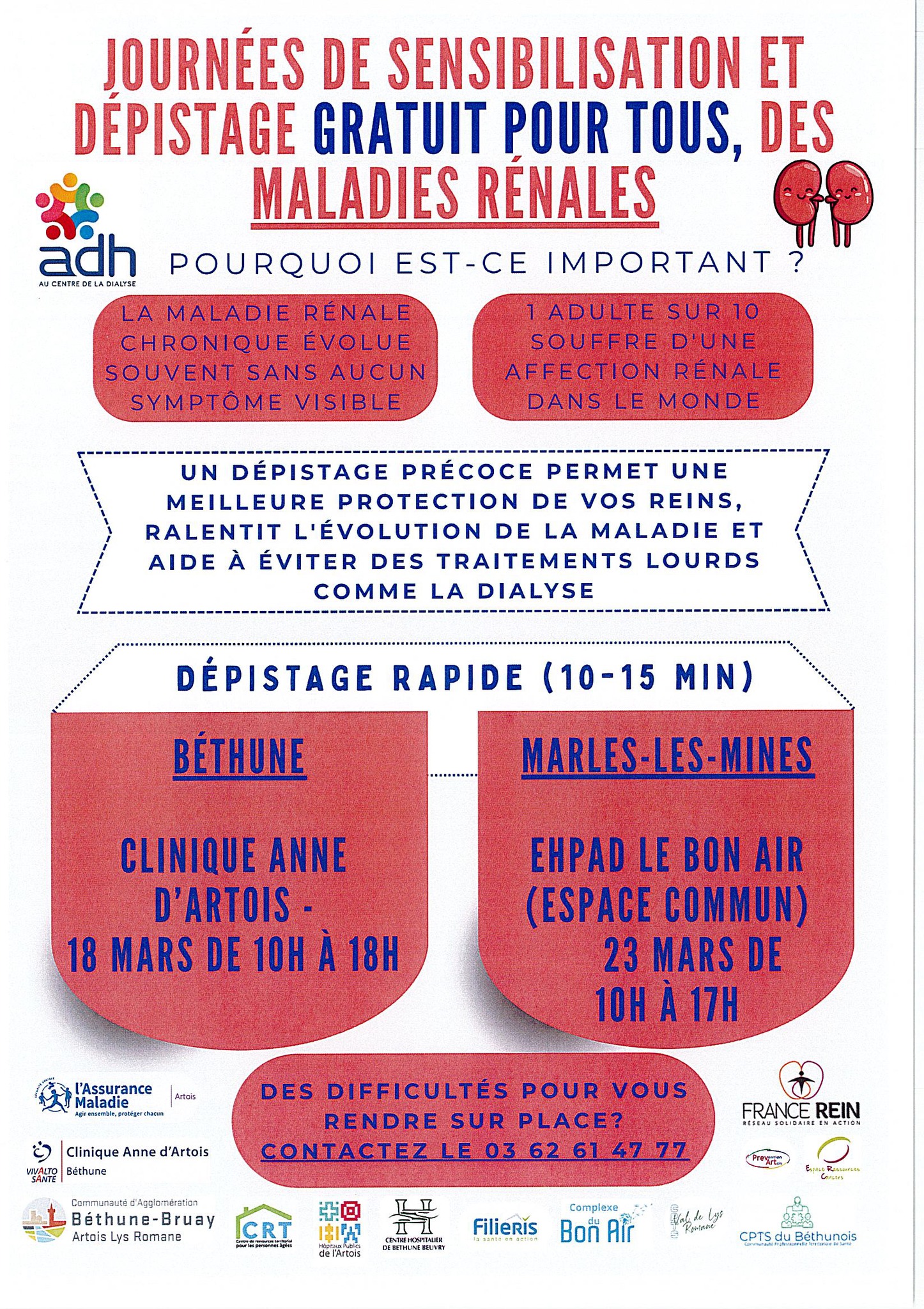 Evenement: Dépistage gratuit des maladies rénales (Béthune)